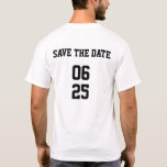 Groom Sports Style Matching Couple Save the Date T-Shirt<br><div class="desc">Groom Sports Style Matching Couple Save the Date T-Shirt</div>