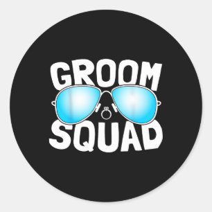 Groom Squad Bachelor Party Stag Groom Gag Mens Fun Classic Round Sticker