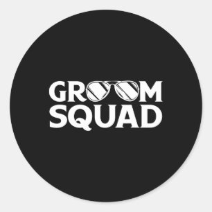Groom Squad Groomsman Bachelor Party Wedding Match Classic Round Sticker