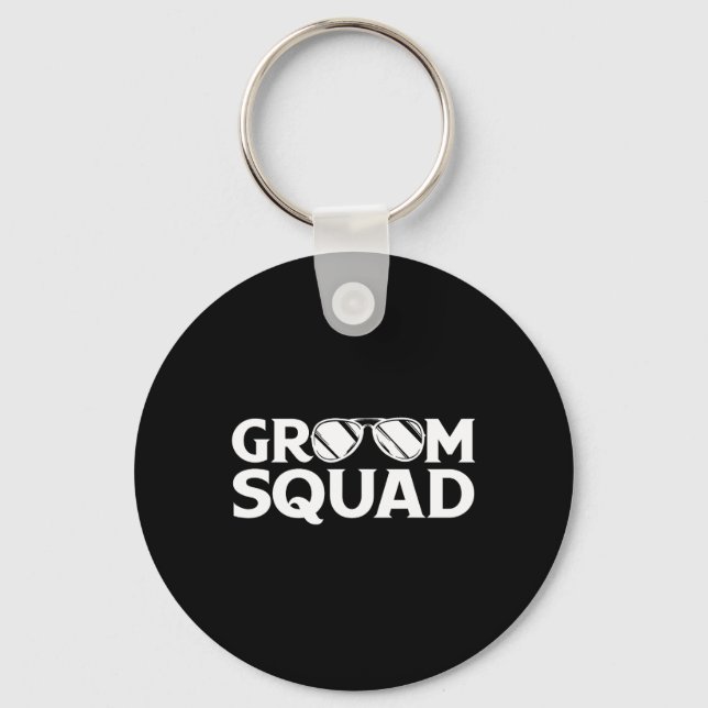 Groom Squad Groomsman Bachelor Party Wedding Match Key Ring (Front)