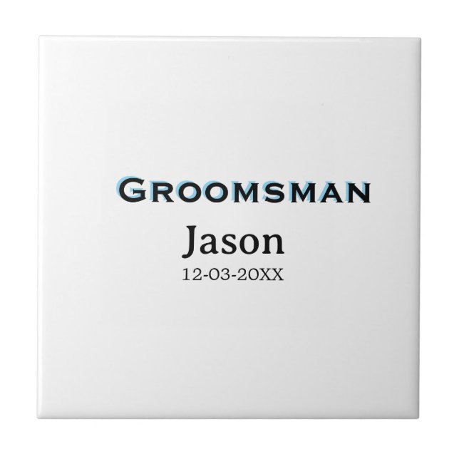 Groom Squad groomsman bachelorette party add name  Ceramic Tile (Front)