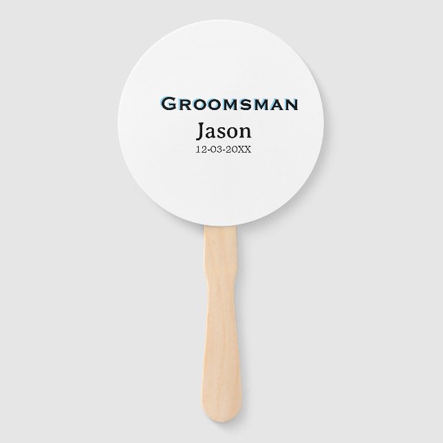 Groom Squad groomsman bachelorette party add name  Hand Fan (Front)
