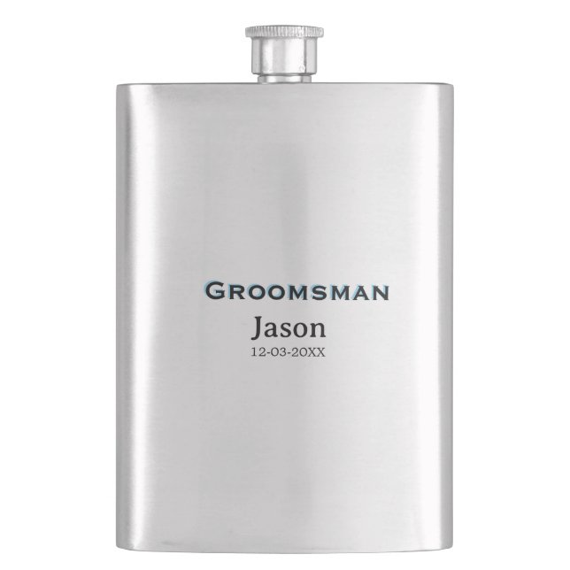 Groom Squad groomsman bachelorette party add name  Hip Flask (Front)