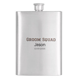 Groom Squad groomsman bachelorette party add name Hip Flask