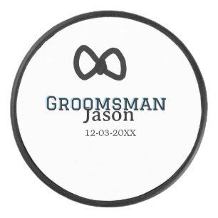 Groom Squad groomsman bachelorette party add name Hockey Puck