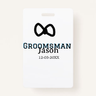 Groom Squad groomsman bachelorette party add name  ID Badge