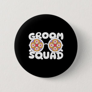 Groom Squad Groovy Sungles Wedding Bachelor Party 6 Cm Round Badge