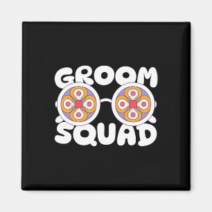 Groom Squad Groovy Sungles Wedding Bachelor Party  Magnet