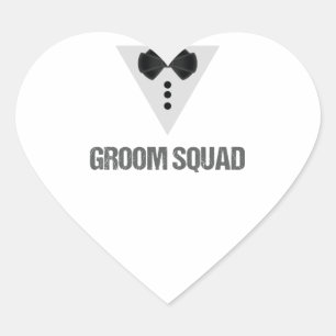 Groom Squad Heart Sticker