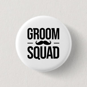 Groom Squad Moustache 3 Cm Round Badge