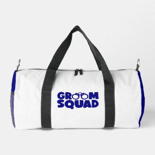 GROOM  SQUAD Navy White Duffle Bag