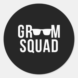 Groom Squad Sungles Wedding Bachelor Party  Classic Round Sticker