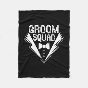 Groom squad with a bow tie bachelors party and fleece blanket