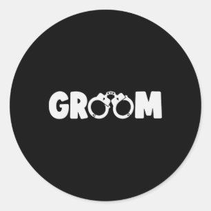 Groom Squat Bachelor Party Wedding Rehearsal Dinne Classic Round Sticker