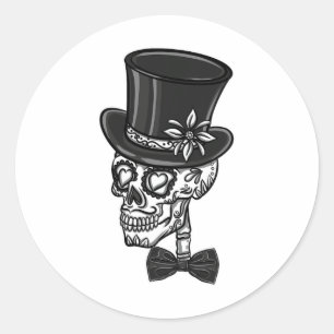 Groom Sugar Skull Bachelor Party 1 Classic Round Sticker