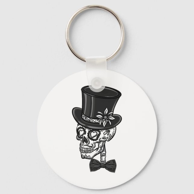 Groom Sugar Skull Bachelor Party 1  Key Ring (Front)
