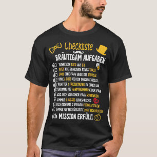 Groom Tasks Poltern JGA Checklist T-Shirt