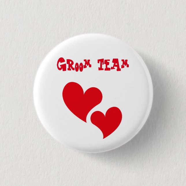 Groom team 3 cm round badge (Front)