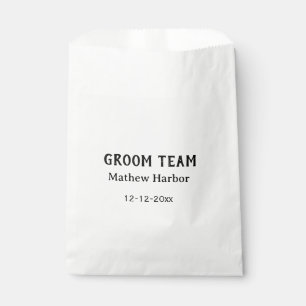 Groom team groomsman name date bachelore party favour bag