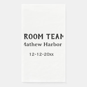 Groom team groomsman name date bachelore party napkin