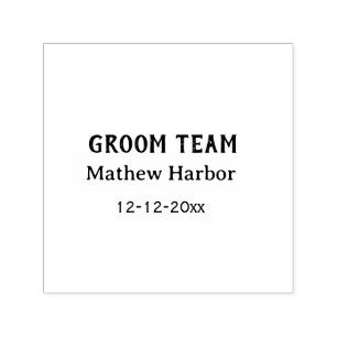 Groom team groomsman name date bachelore party self-inking stamp
