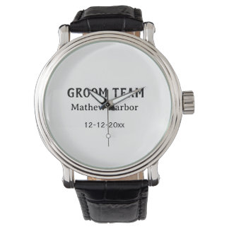 Groom team groomsman name date bachelore party watch