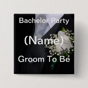 Groom To Be 15 Cm Square Badge