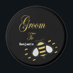 Groom To Be Bachelor Party Wedding Personalise Magnet<br><div class="desc">Groom To Be Bachelor Party Wedding Personalise Magnet has a fun Bee on it. Great and fun for the Groom To Be to use everyday and as giveaways at the Bachelor Party. Personalise it with the Groom to be name.</div>