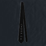 Groom To Be Black Modern Typography For Him Tie<br><div class="desc">Cute groom-to-be black tie with white typography.  Let everyone know that you’re the lucky guy.  I think this would look great on that handsome groom.</div>