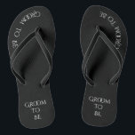 Groom to Be Black Typography Wedding Modern Chic Thongs<br><div class="desc">Groom-to-be typography black flip flops to wear and be chic,  as well as,  stylish before your big day.  I love these</div>