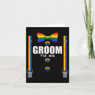 Groom To Be Gay Lgbtq Pride Rainbow Flag Wedding B Card