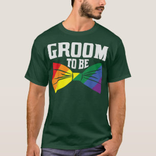 Groom To Be Rainbow Papillon Gay Pride Wedding LGB T-Shirt