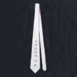 Groom To Be White Modern Typography For Him Tie<br><div class="desc">Cute groom-to-be white tie with black typography.  Let everyone know that you’re the lucky guy.  I think this would look great on that handsome groom.</div>