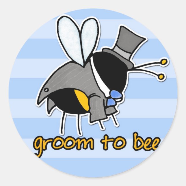 groom to bee classic round sticker (Front)