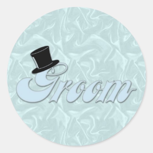 Groom Turquoise Silk Stickers (Front)