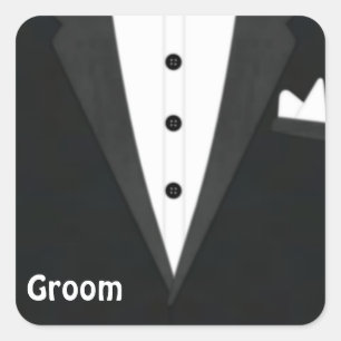 Groom Tux Square Sticker