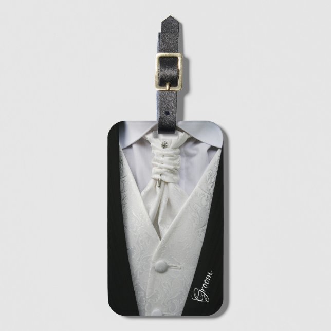 Groom Tuxedo Luggage Tag (Front Vertical)