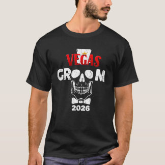 Groom Vegas Bachelor Party Group 2026 Married in V T-Shirt