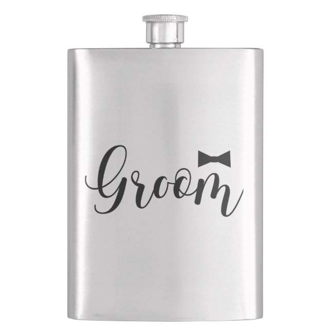 Groom-Wedding,-Bachelor-party-tie Hip Flask (Front)