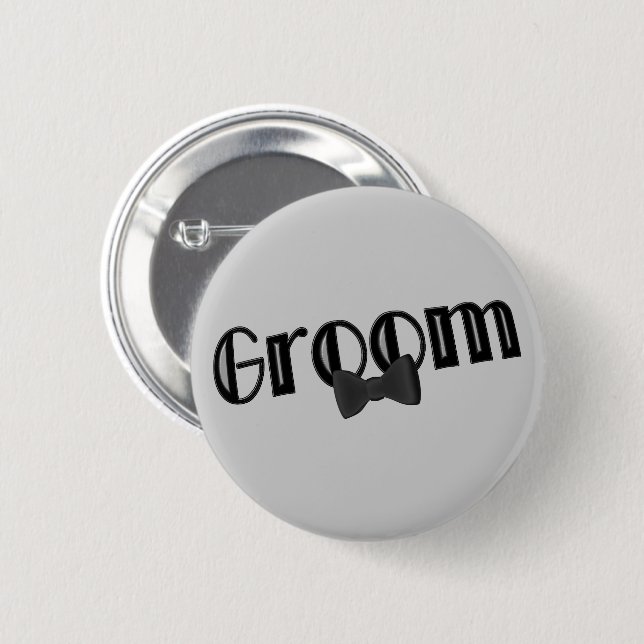 Groom Wedding Party  6 Cm Round Badge (Front & Back)