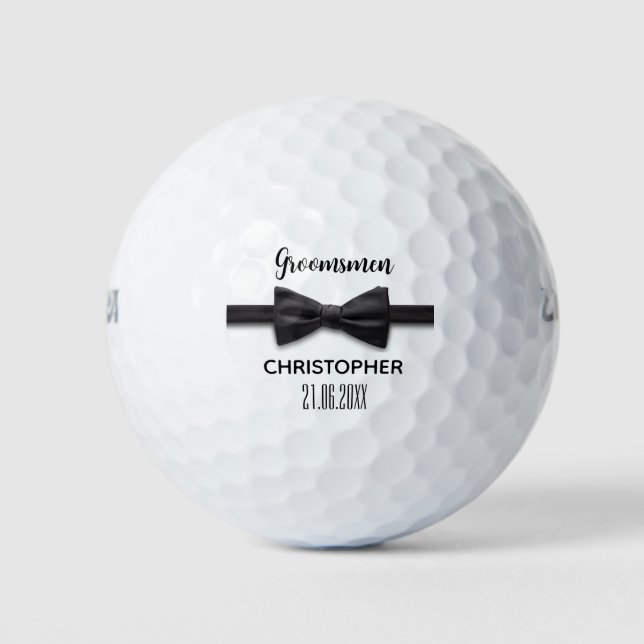 Groom Wedding Party Custom Groomsmen Name Favour Golf Balls (Front)