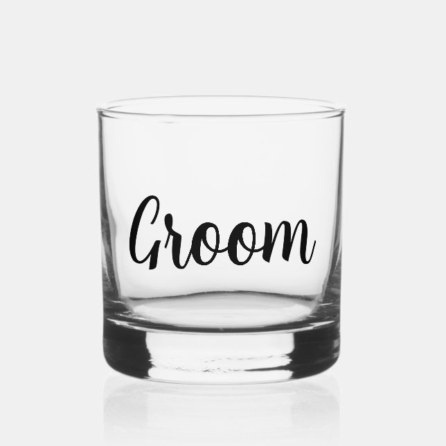 Groom Wedding Whiskey Glass (Front)