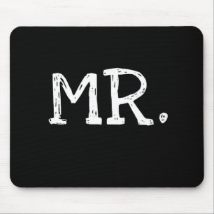 Groom White Text Mr. Mouse Pad
