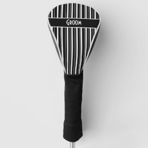 groom with black and white stripes golf head cover
