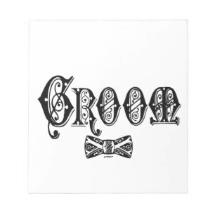 Groom with Bow Tie Black Type Notepad