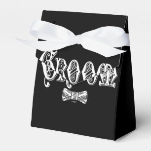 Groom with Bow Tie White and Black Type Favour Box