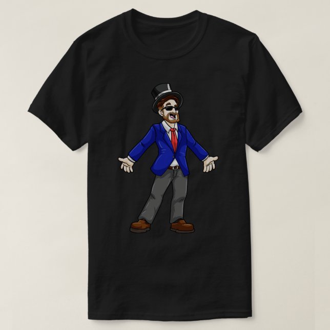 Groom with sunglasses jacket and cylinder T-Shirt (Design Front)