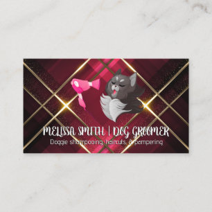 Groomer Cute Cat Blow Dryer Business Card