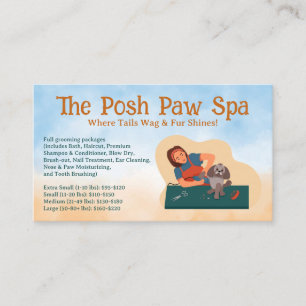 Groomer Shaving Dog Fur  Business Card