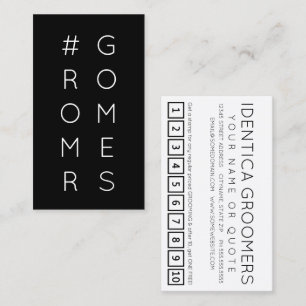 #GROOMERS hashtag loyalty punch card